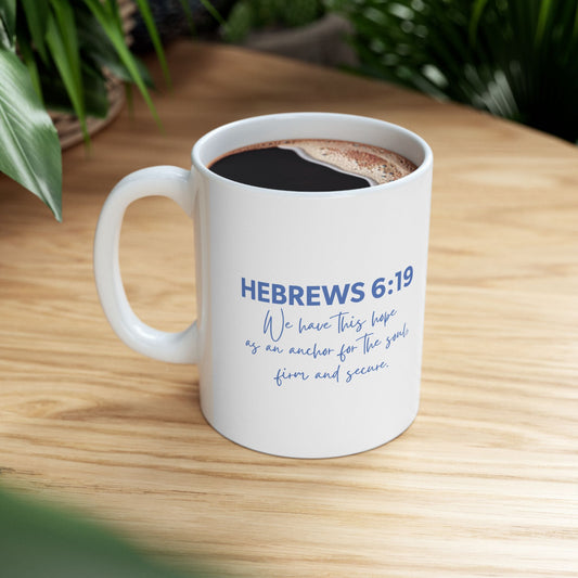 Anchor'd Inspirational Ceramic Mug | Bible Verse Gift |