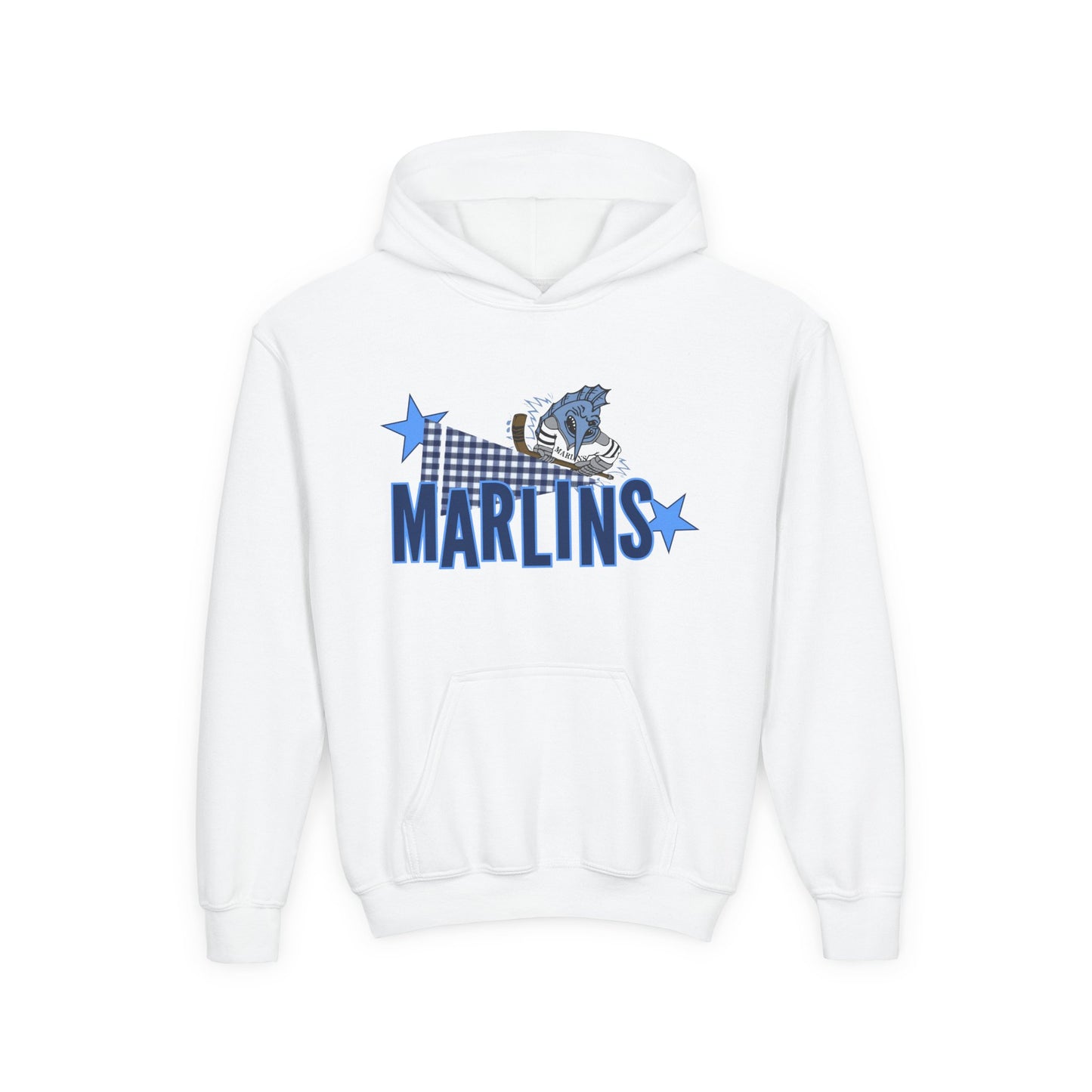 Youth Marlins Hoodie — Marlins Hockey Patchwork