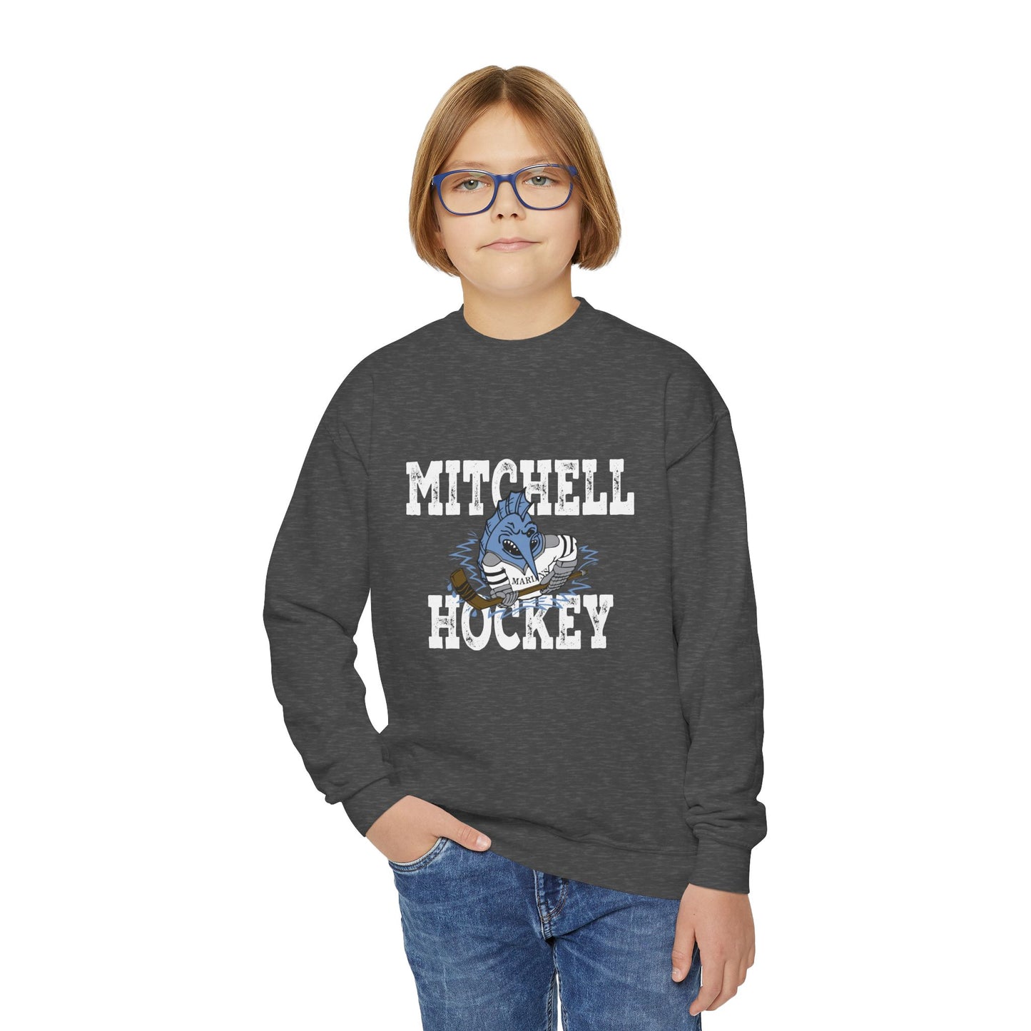 Kids Marlins Hockey Crewneck Sweatshirt