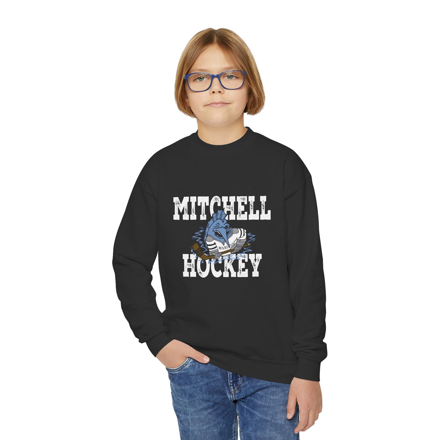 Kids Marlins Hockey Crewneck Sweatshirt