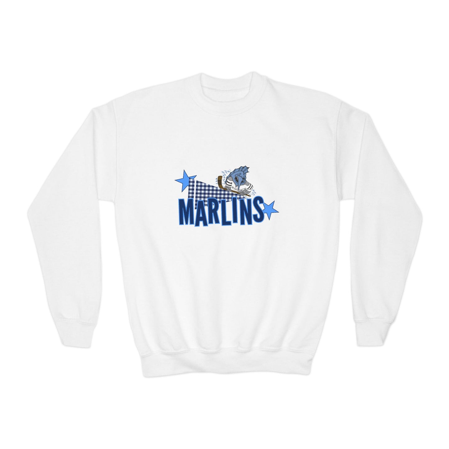 Youth Crewneck Sweatshirt - Marlins Hockey Patchwork