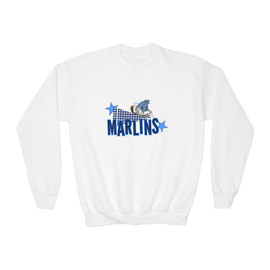 Youth Crewneck Sweatshirt - Marlins Hockey Patchwork