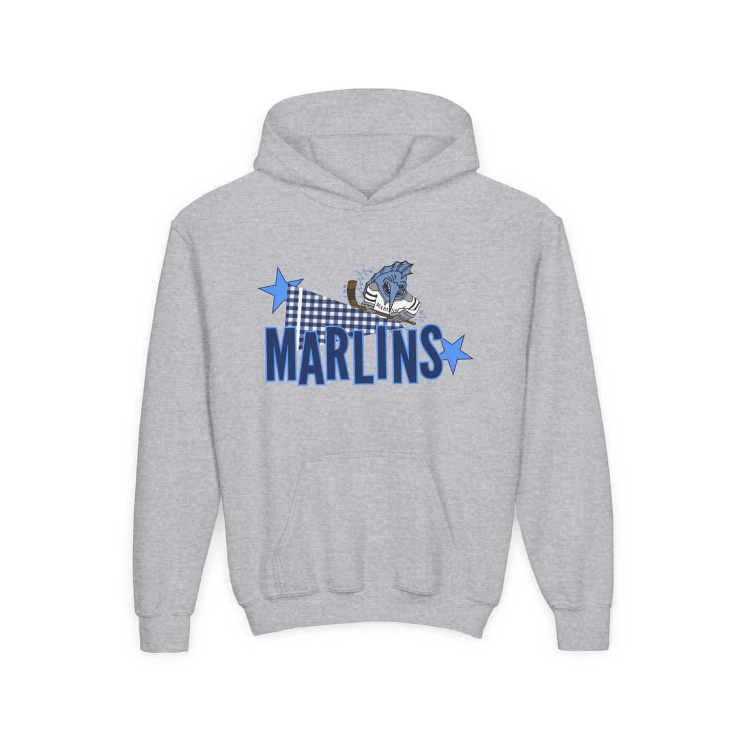 Youth Marlins Hoodie — Marlins Hockey Patchwork